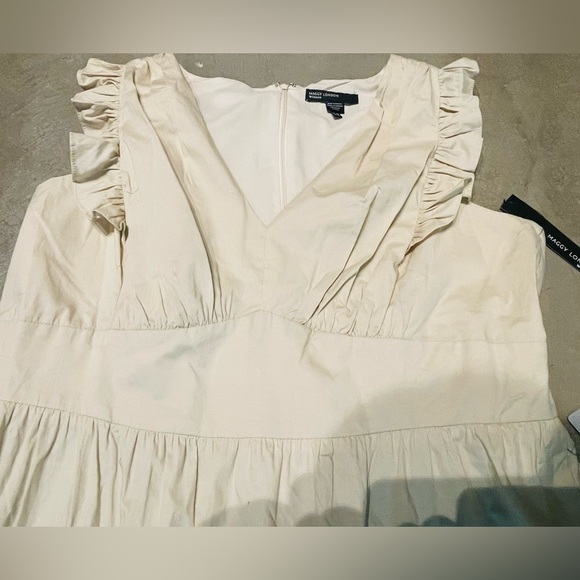 Maggy London Hawaii Ocean Tiered Ruffle Sleeve Maxi Dress! - Picture 3 of 7